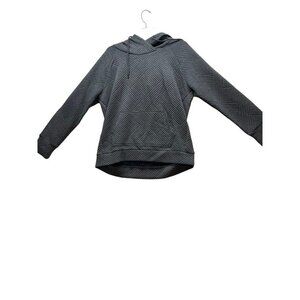 Green Tea Womens Hoodie Sweatshirt L Gray Quilted Lightweight Pullover Casual